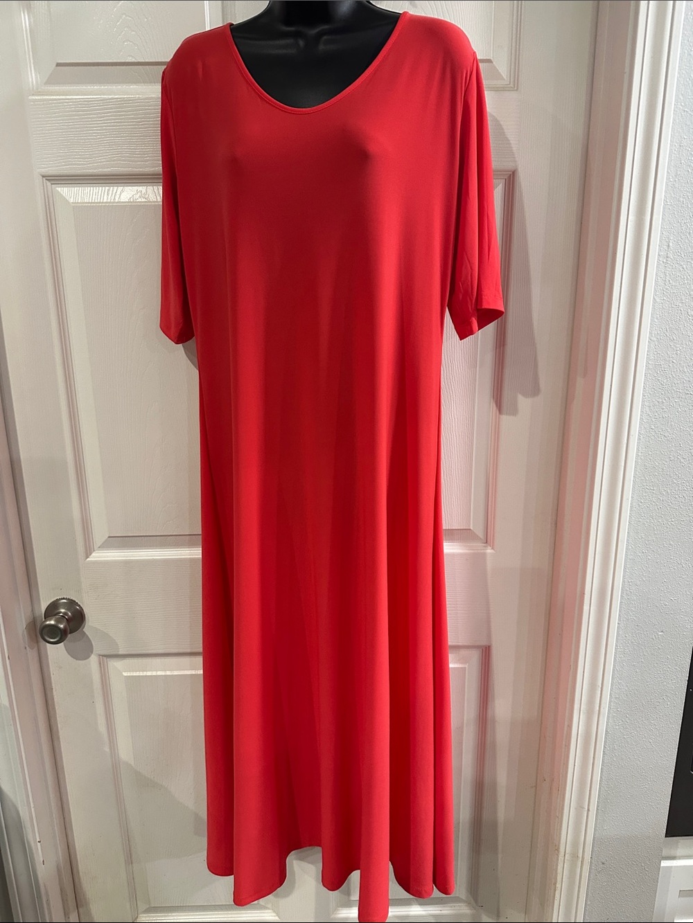 Attitudes by Renee Red Scoop Neck Maxi Dress